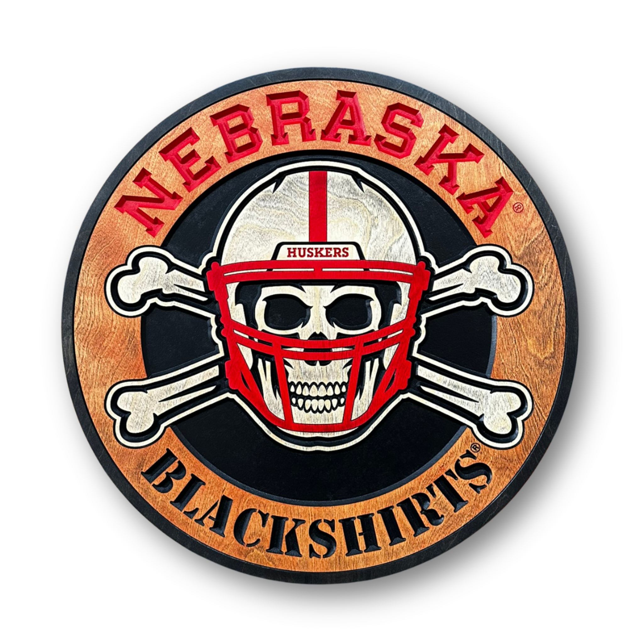 Nebraska Blackshirts Round Wood Sign - 24