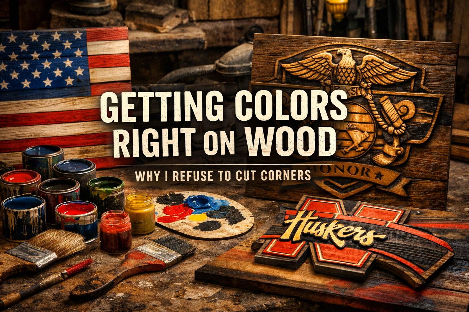 Colorful handcrafted wood sign by Cornbread Customs