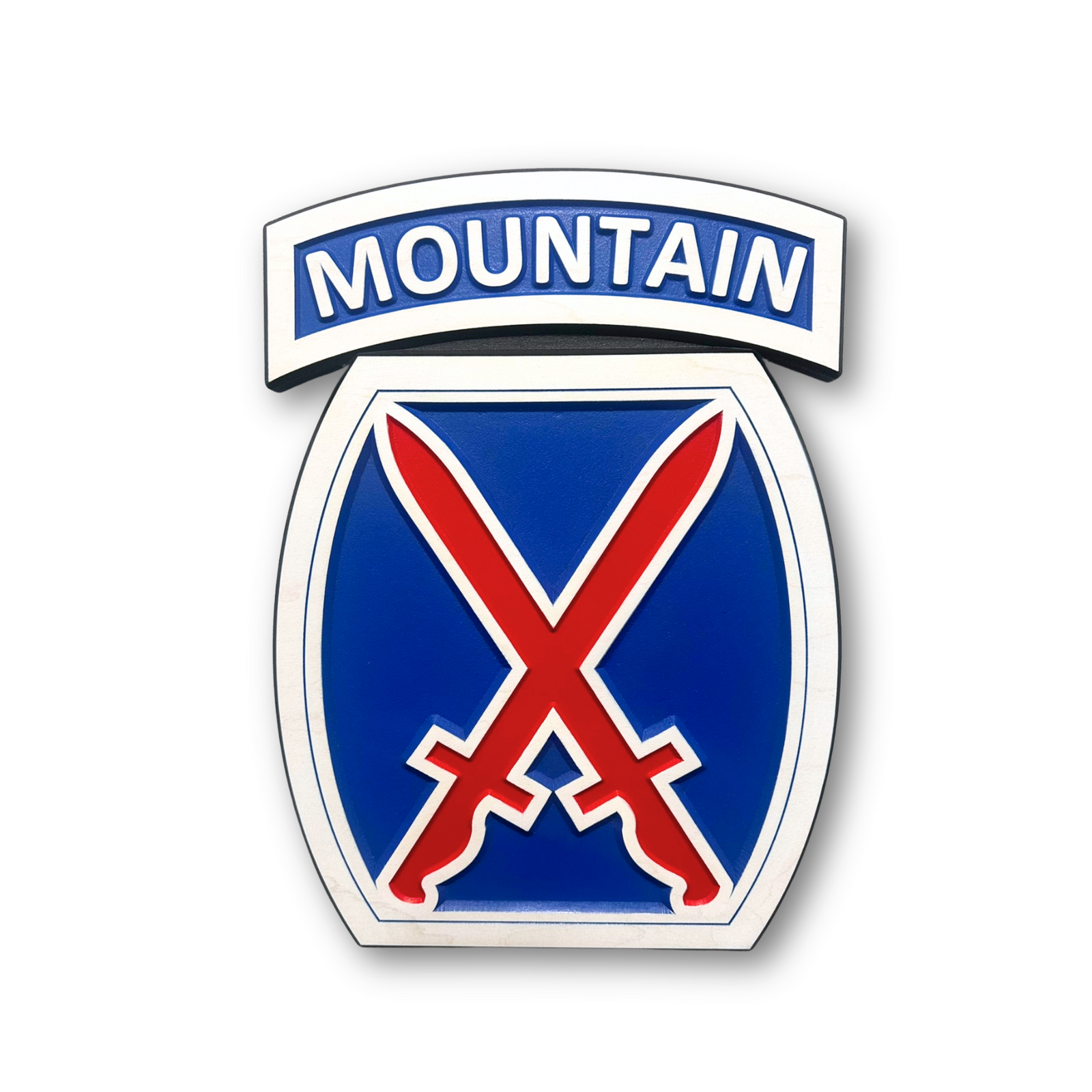 10th Mountain Division wood sign officially licensed United States Army wall art handcrafted in Nebraska