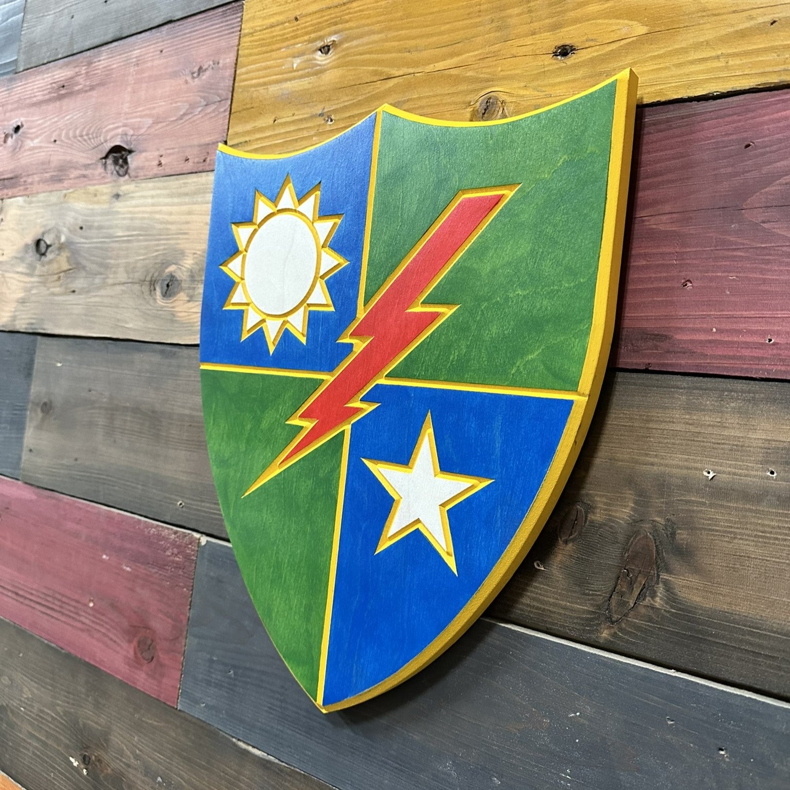 75th Ranger Regiment carved wood wall sign mounted on wall in home or office
