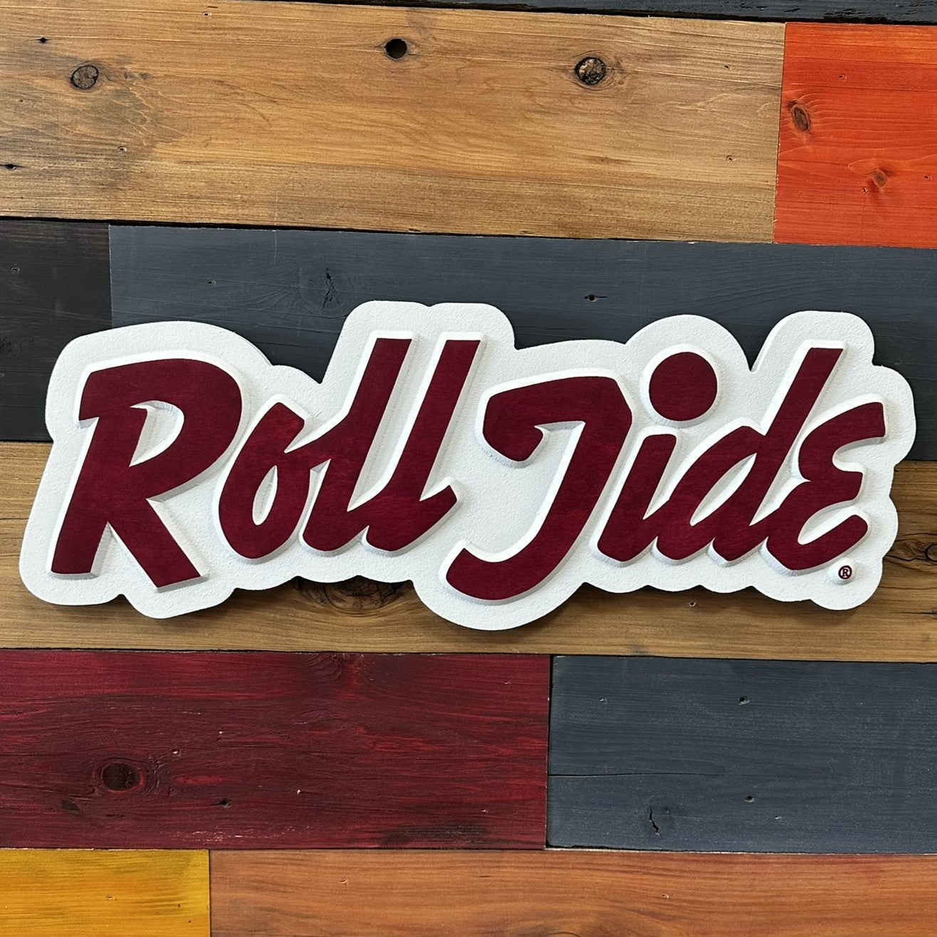 Alabama Roll Tide 3D Wood Sign