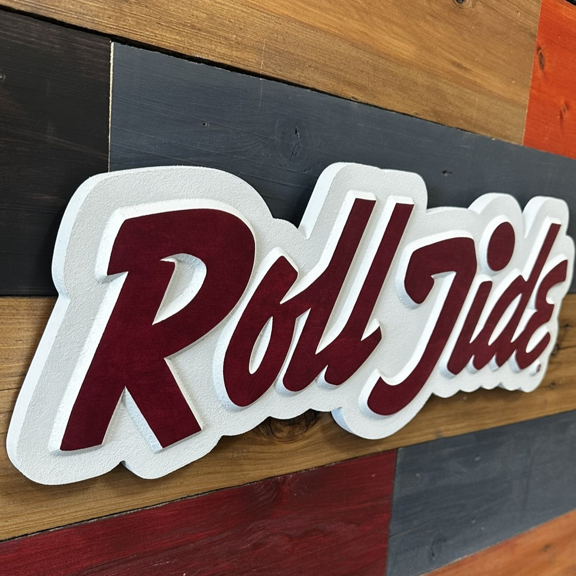 Alabama Roll Tide 3D Wood Sign