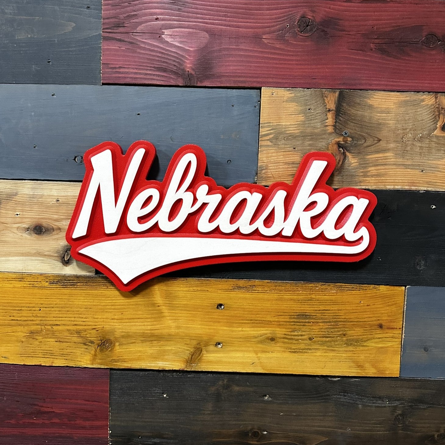 Nebraska Cornhuskers Jersey Font Wood Sign Sports Art