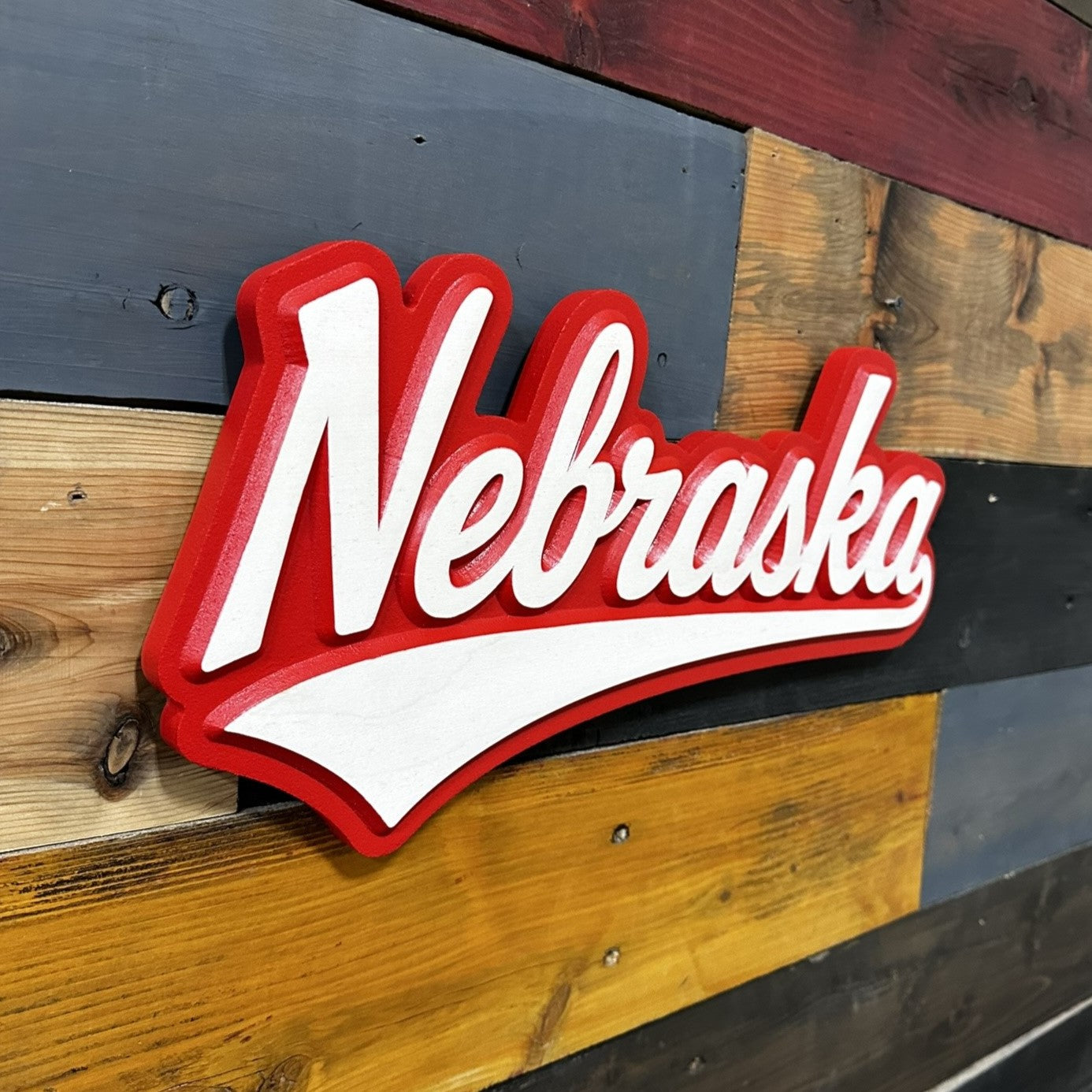 Nebraska Cornhuskers Jersey Font Wood Sign Sports Art