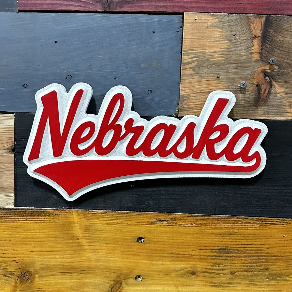 Nebraska Cornhuskers Jersey Font Wood Sign Sports Art