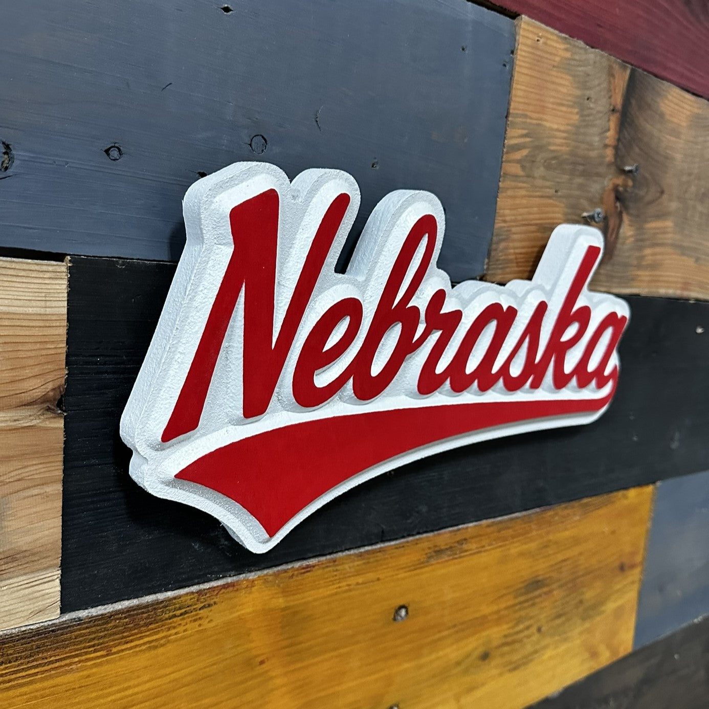 Nebraska Cornhuskers Jersey Font Wood Sign Sports Art