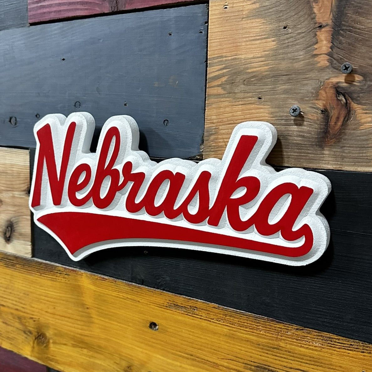 Nebraska Cornhuskers Jersey Font Wood Sign Sports Art