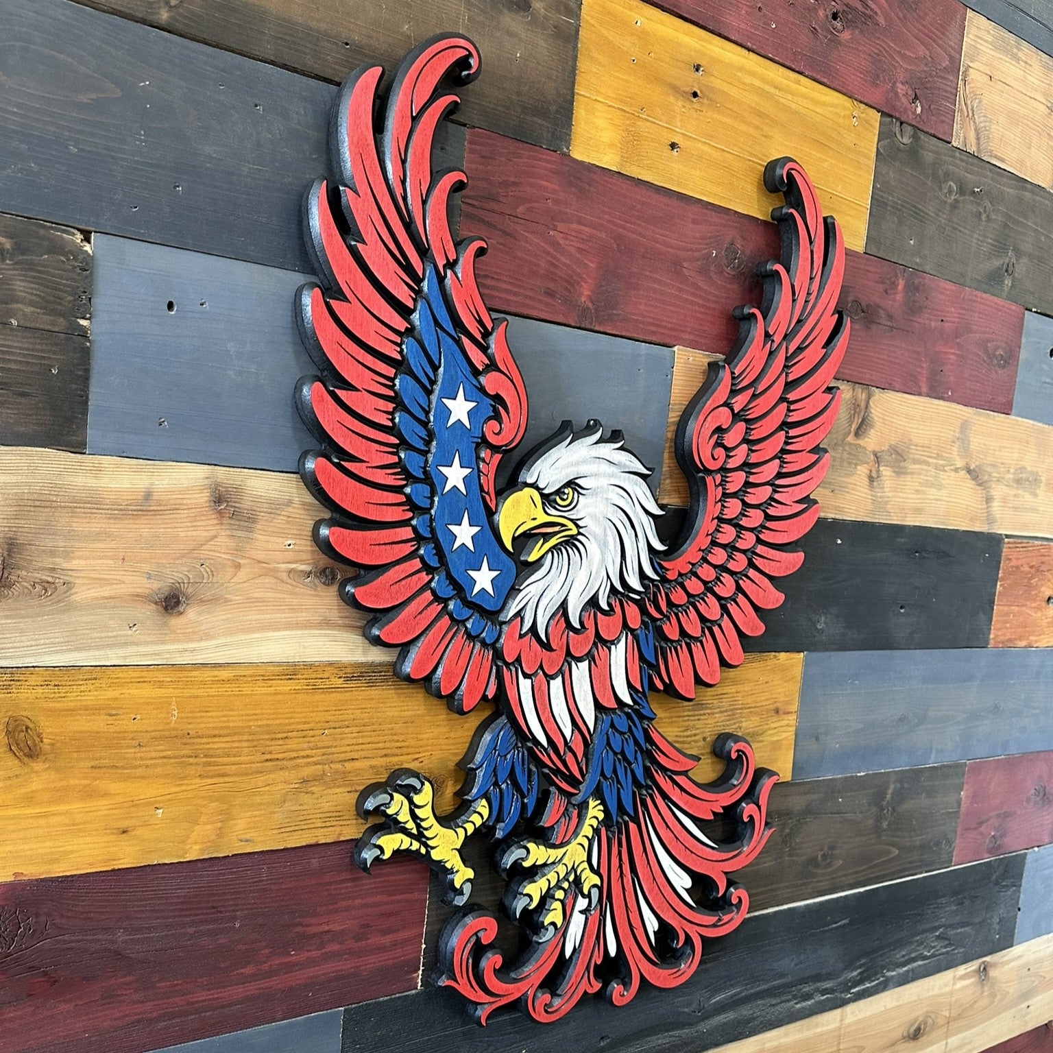 Patriotic American Eagle Wood Sign Made in USA