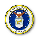 United States Air Force emblem wood sign front view