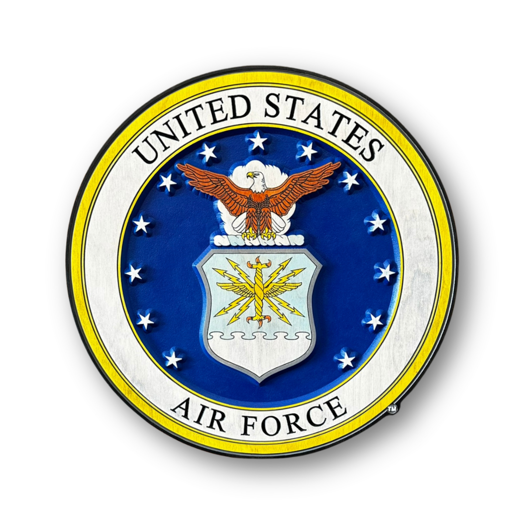 United States Air Force emblem wood sign front view
