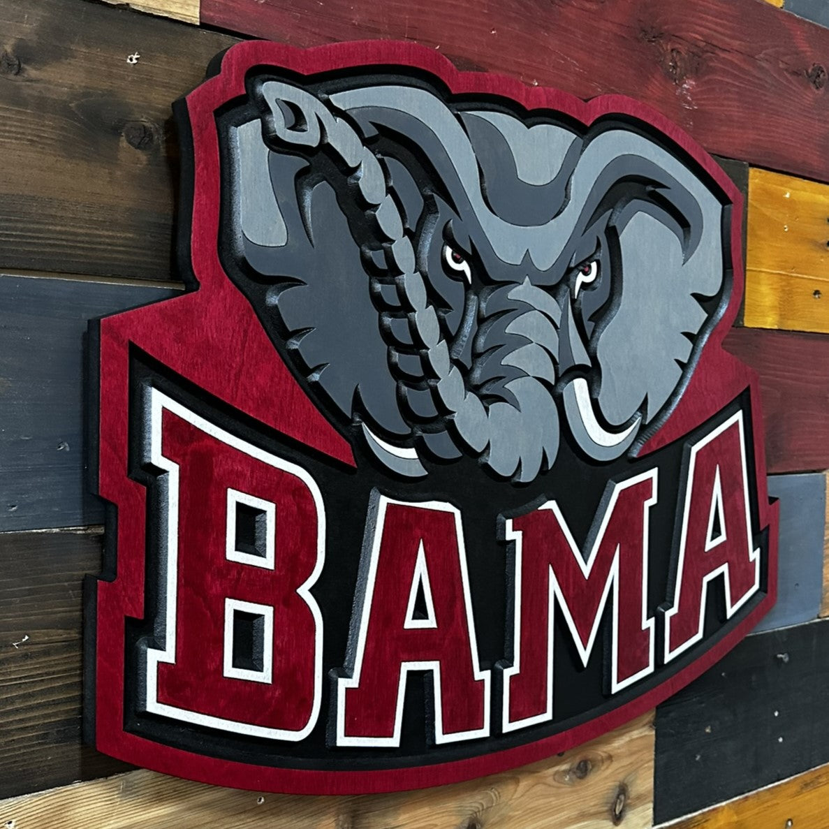 Alabama Big Al BAMA wood sign displayed on wall