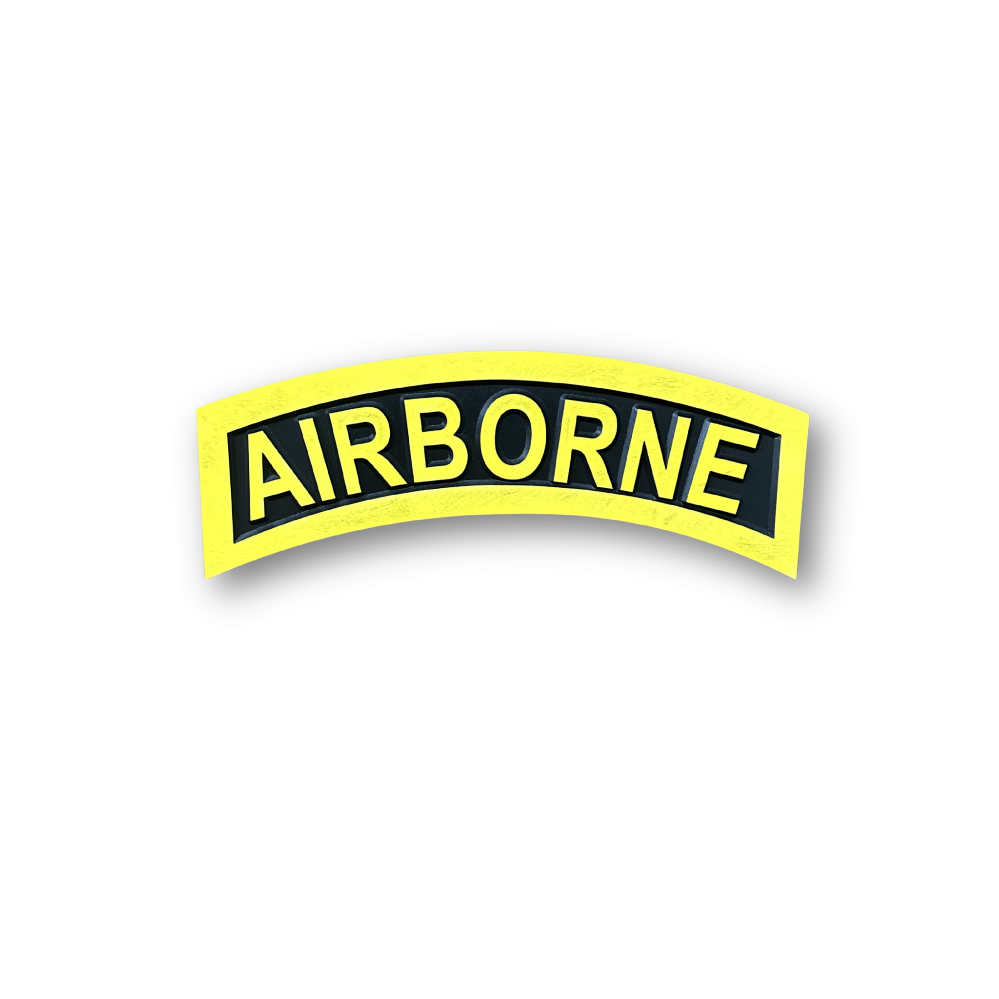 army airborne yellow tab wood sign