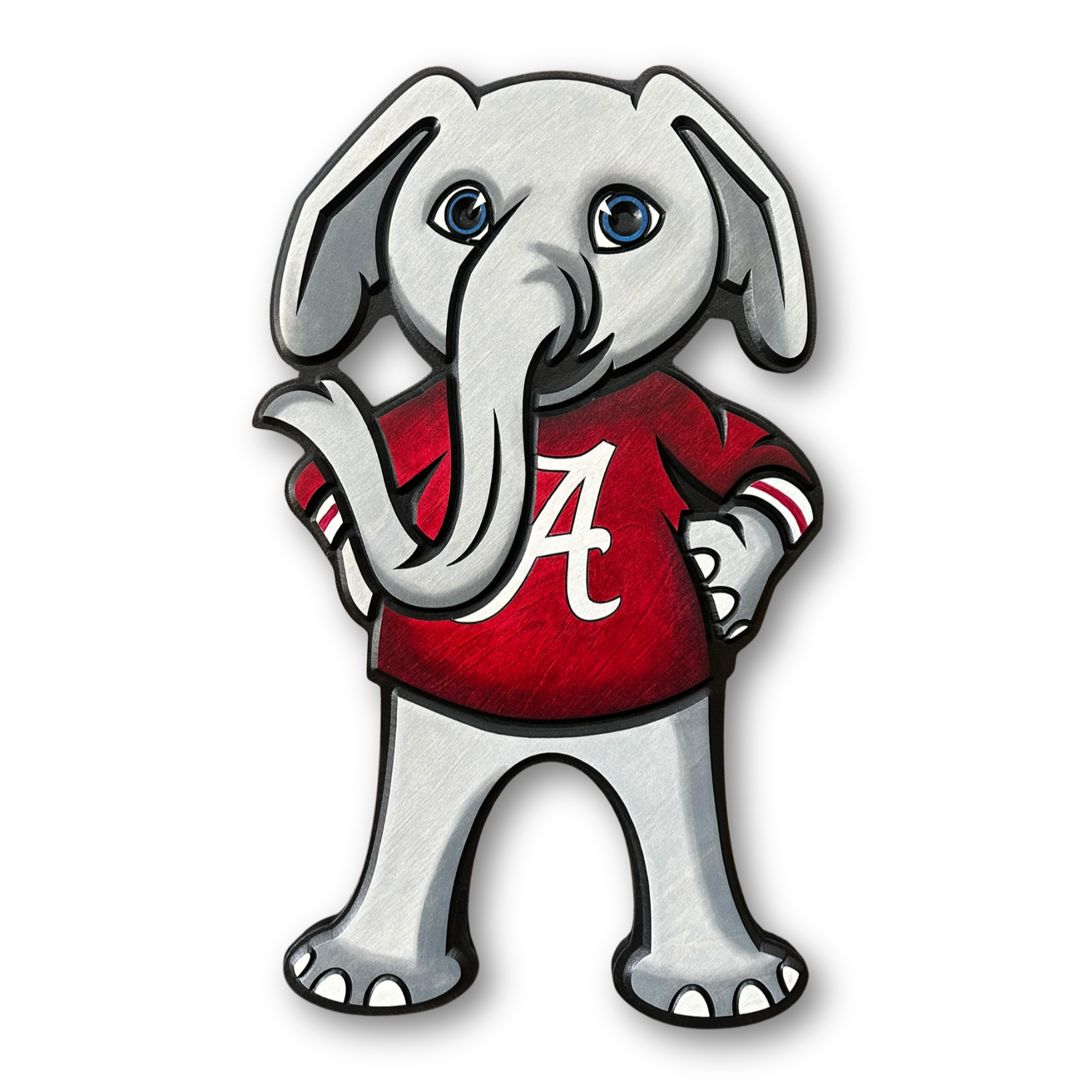 Big Al Alabama mascot wood sign front view