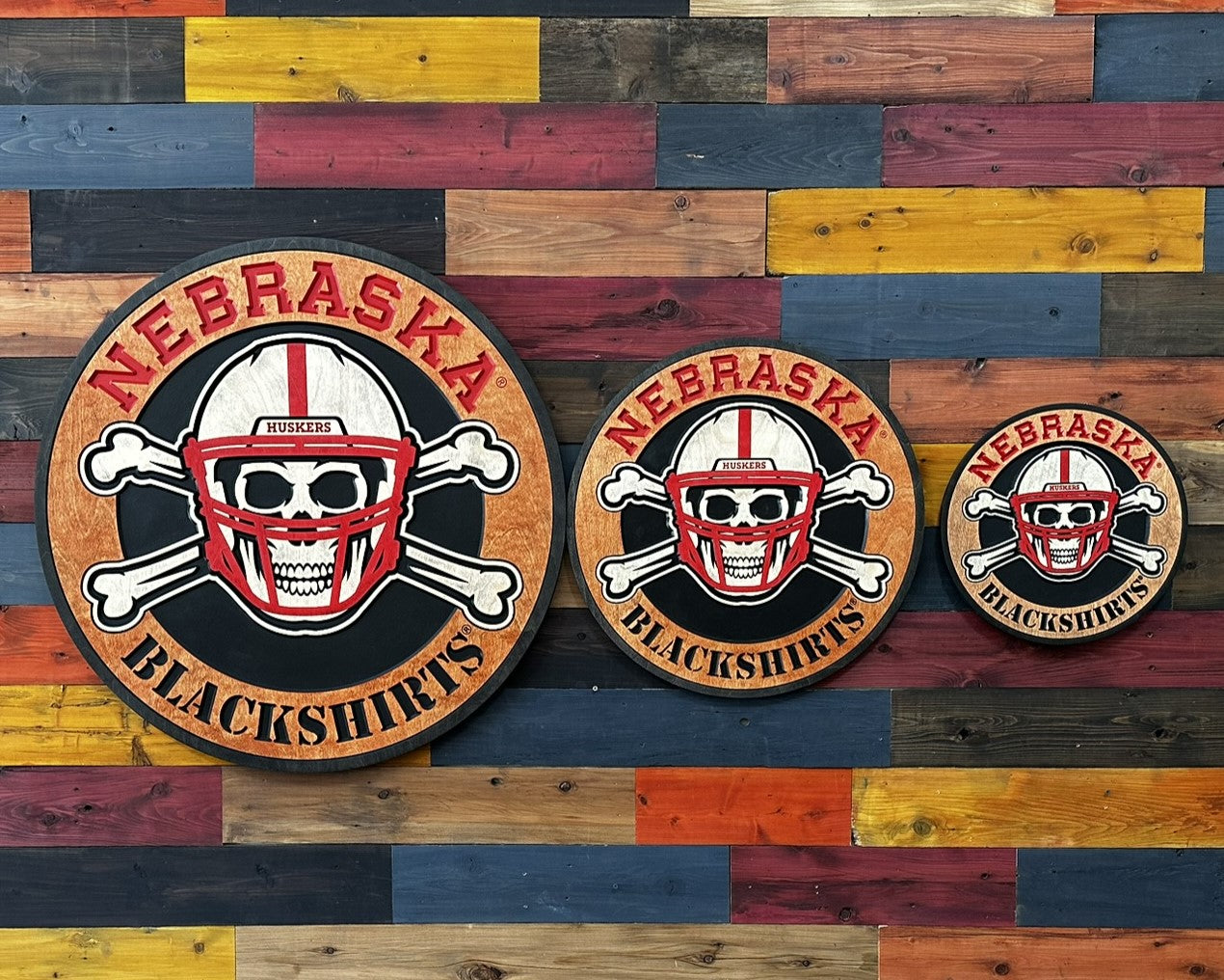 Cornbread custom Signs has three sizes for the nebraska blackshirts husker football wall art