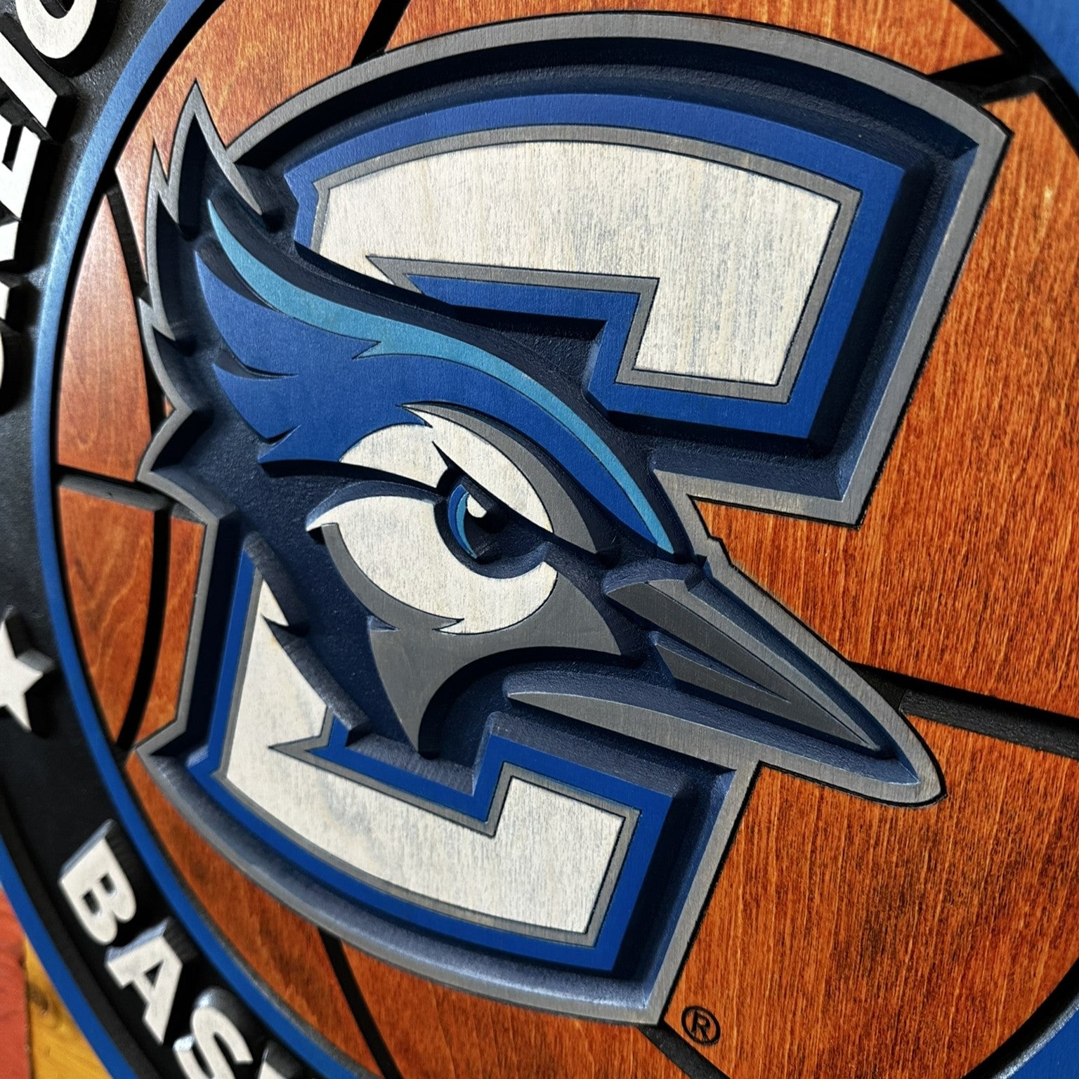 Creighton Bluejays basketball wall sign displayed on wall