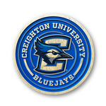 Creighton Bluejays round full logo wood sign front view