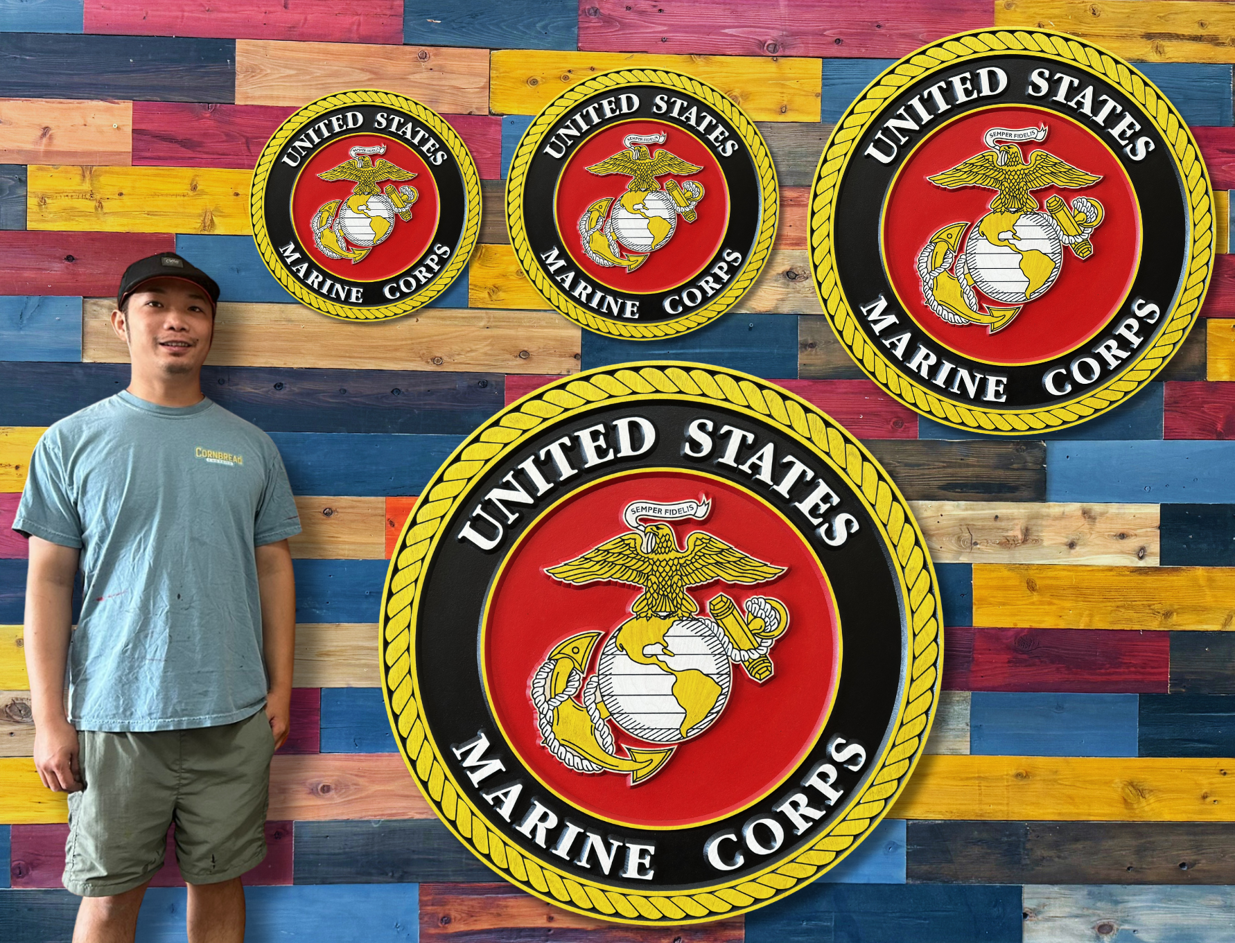 United States Marine Corps Wood Sign
