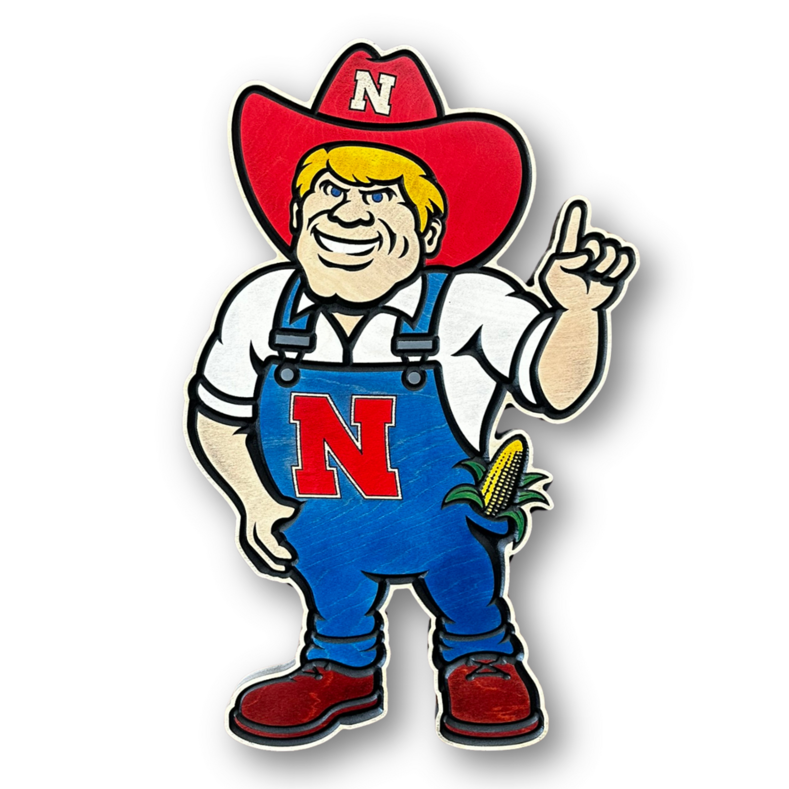 Nebraska Cornhuskers Herbie Husker wood sign front view