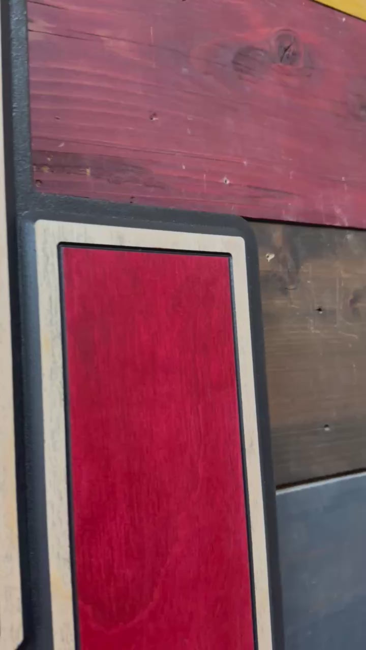 Video showcasing an officially licensed Oklahoma Sooners OU logo wood sign handcrafted in Nebraska