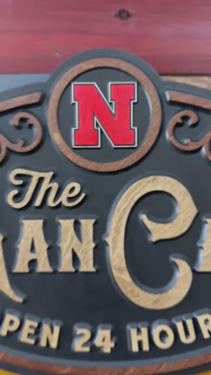 Video of Nebraska Man Cave wood sign