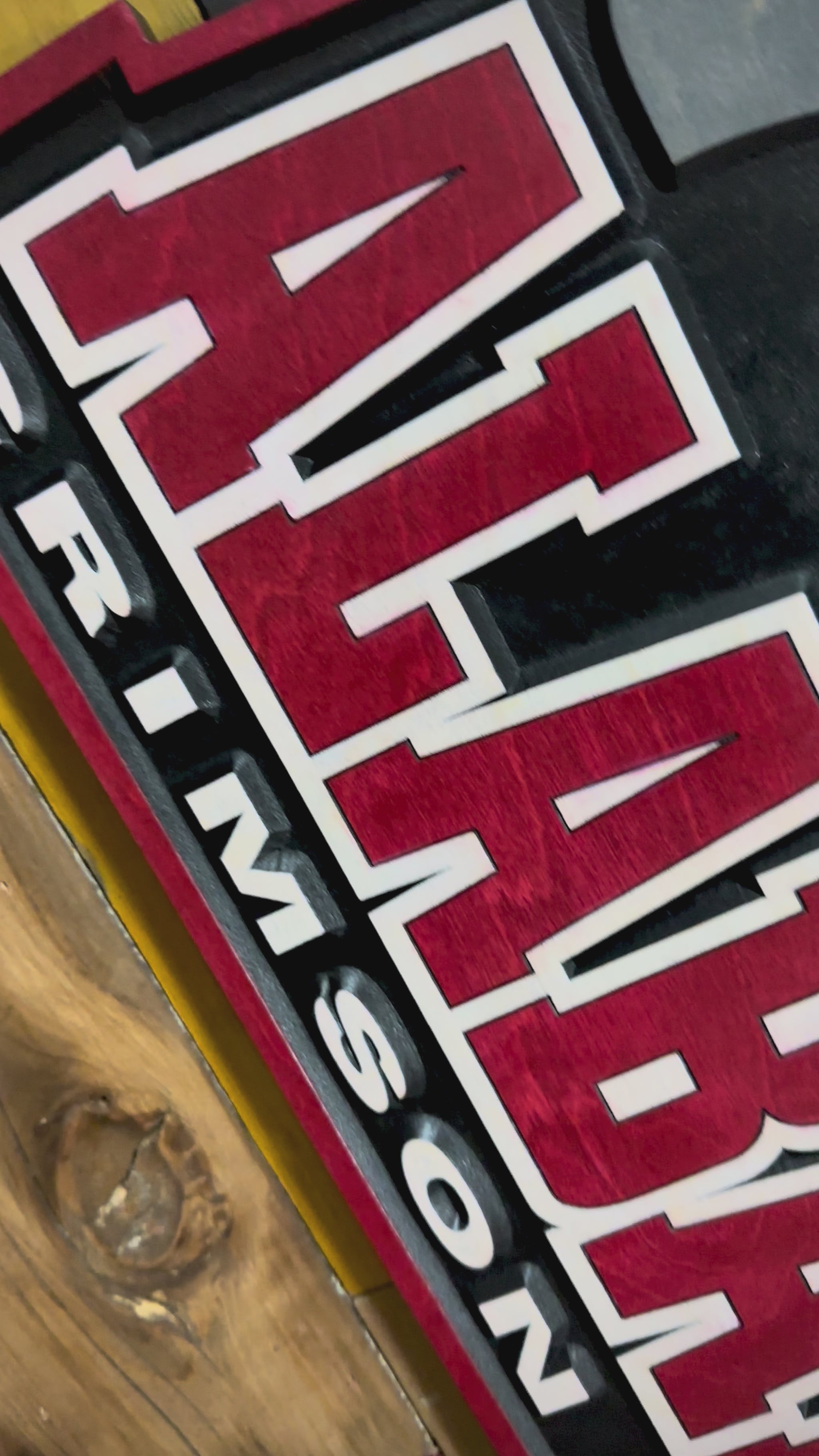 Video of Alabama Crimson Tide elephant head logo wood sign