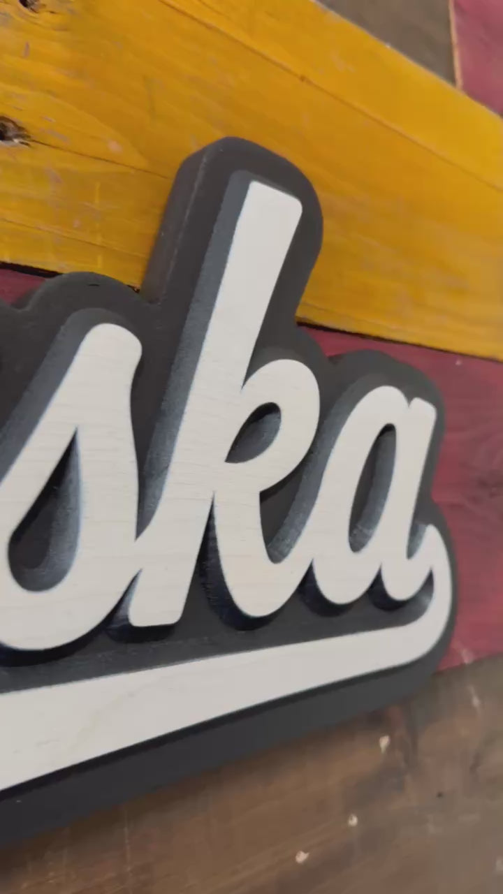 Nebraska wood sign