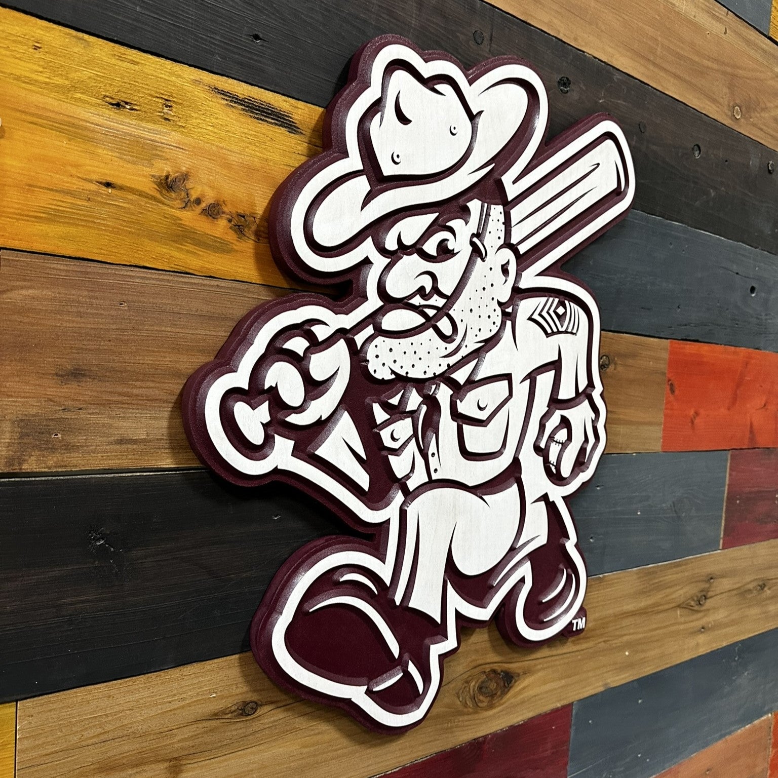 Texas A&M Aggies baseball wood wall decor for fan caves offices and game rooms