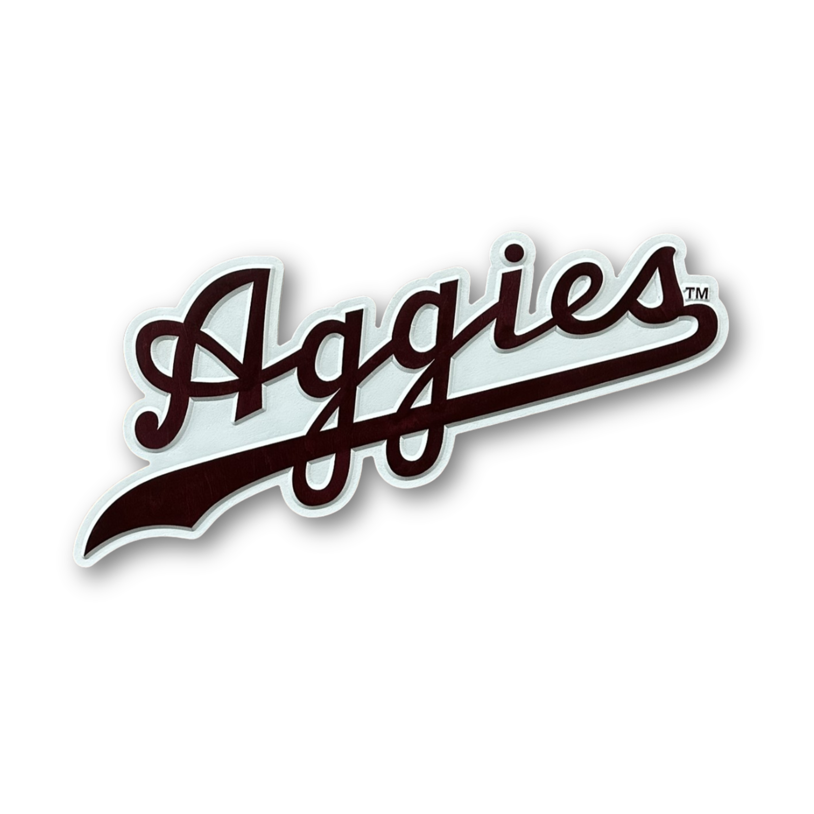 Texas A&M Aggies Script Wood Sign handcrafted wall art by Cornbread Custom Signs