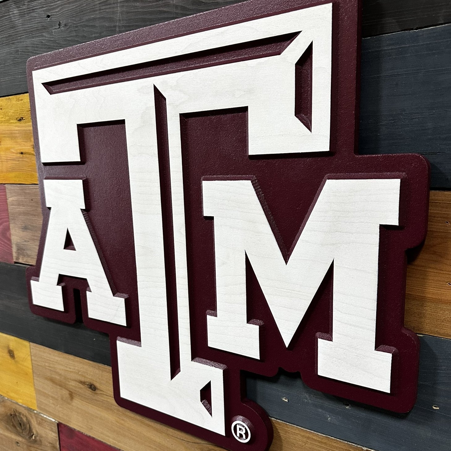 Texas A&M Aggies ATM Logo wall art handcrafted from premium materials
