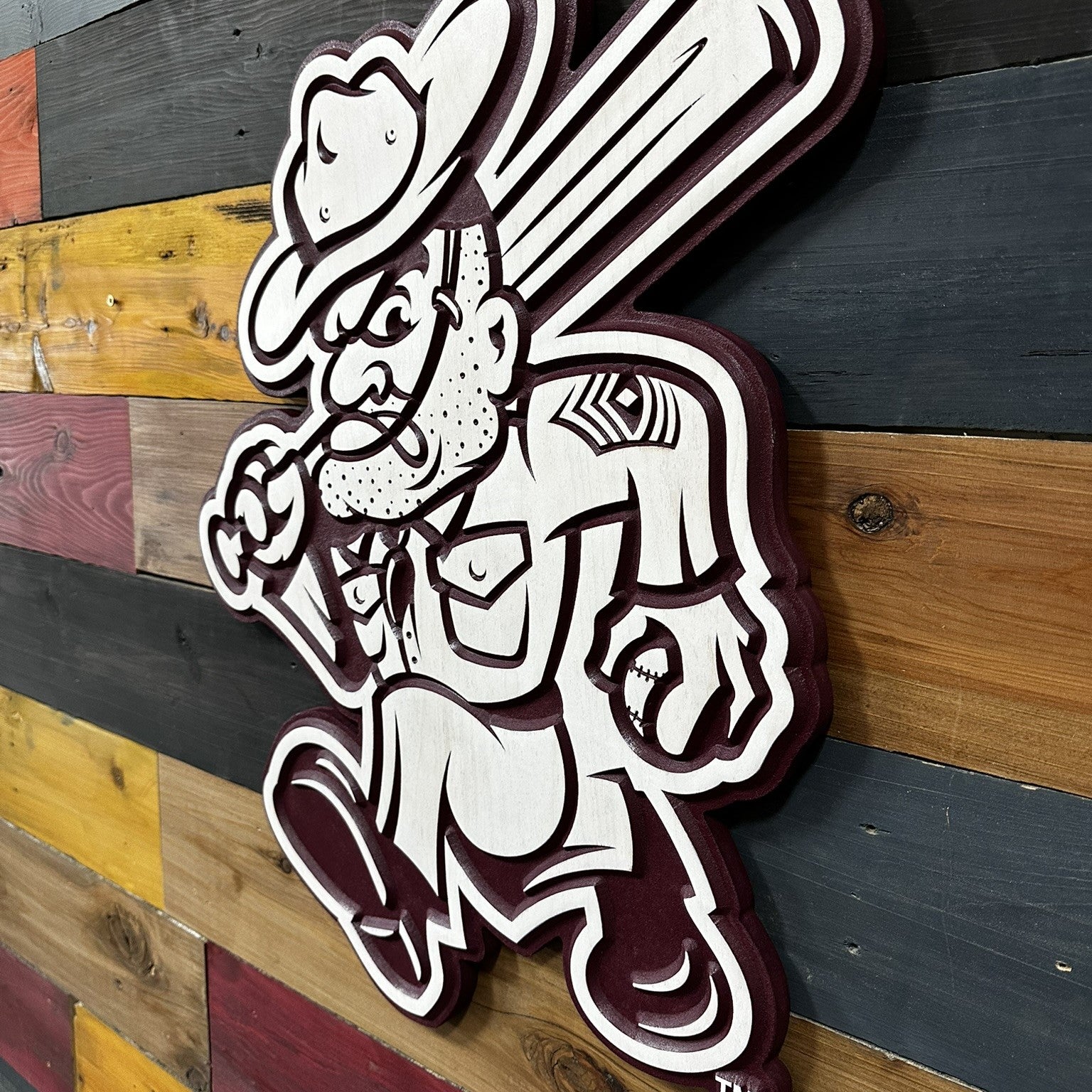 Texas A&M Aggies baseball wood wall decor for fan caves offices and game rooms