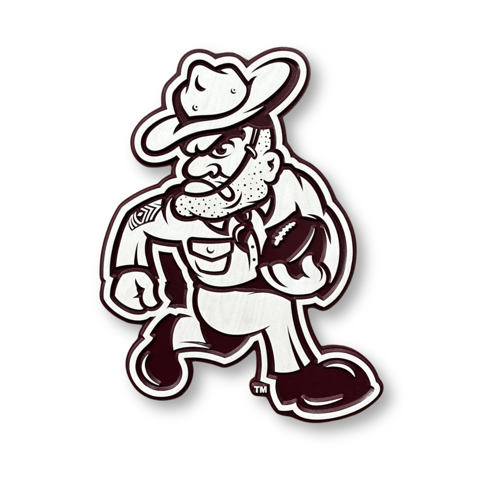 Texas A&M Aggies Ol' Sarge Mascot Wood Sign handcrafted wall art by Cornbread Custom Signs