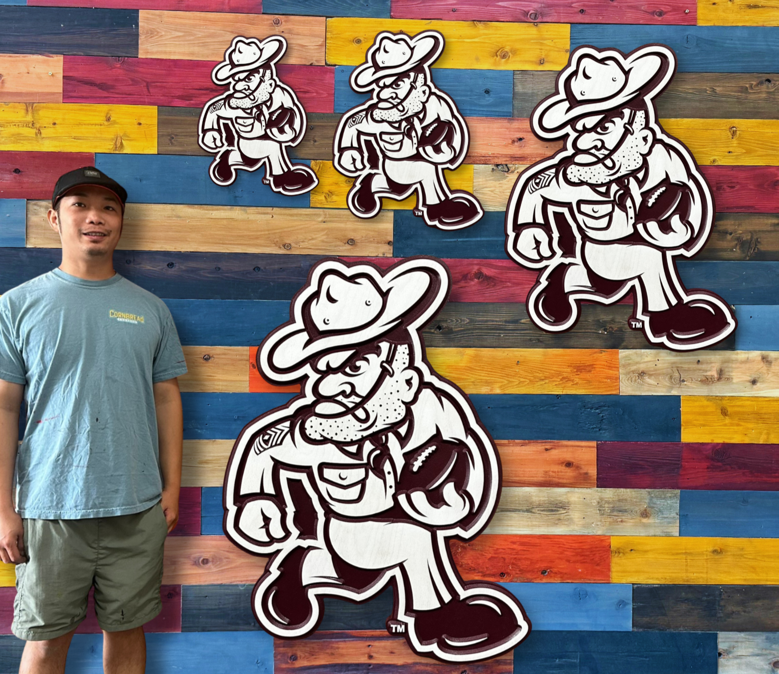 Texas A&M Aggies Ol' Sarge wall art handcrafted from premium materials sizing