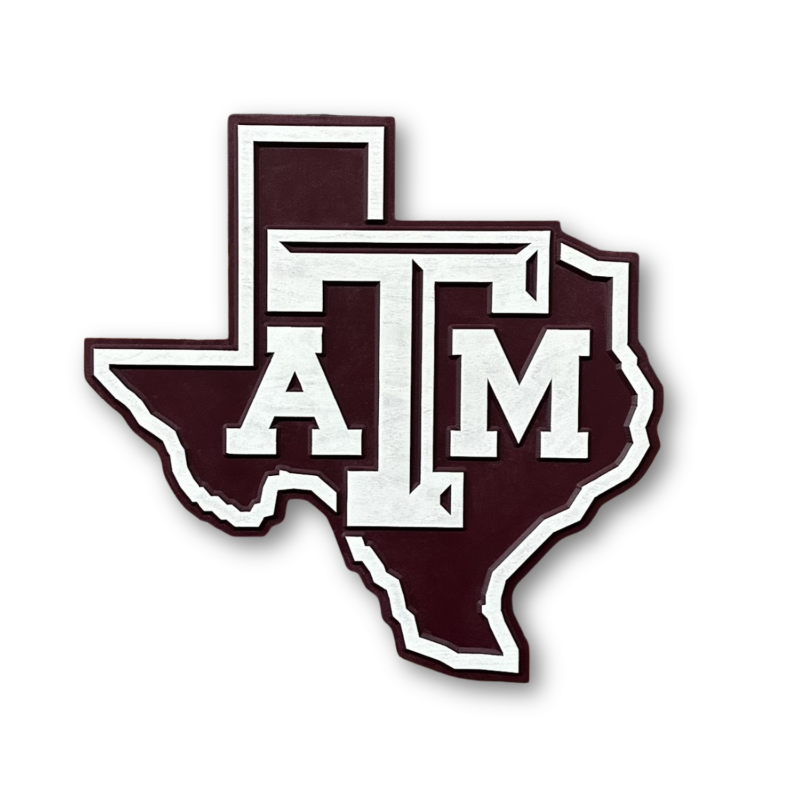 Texas A&M Aggies Texas State Logo Wood Sign handcrafted wall art by Cornbread Custom Signs