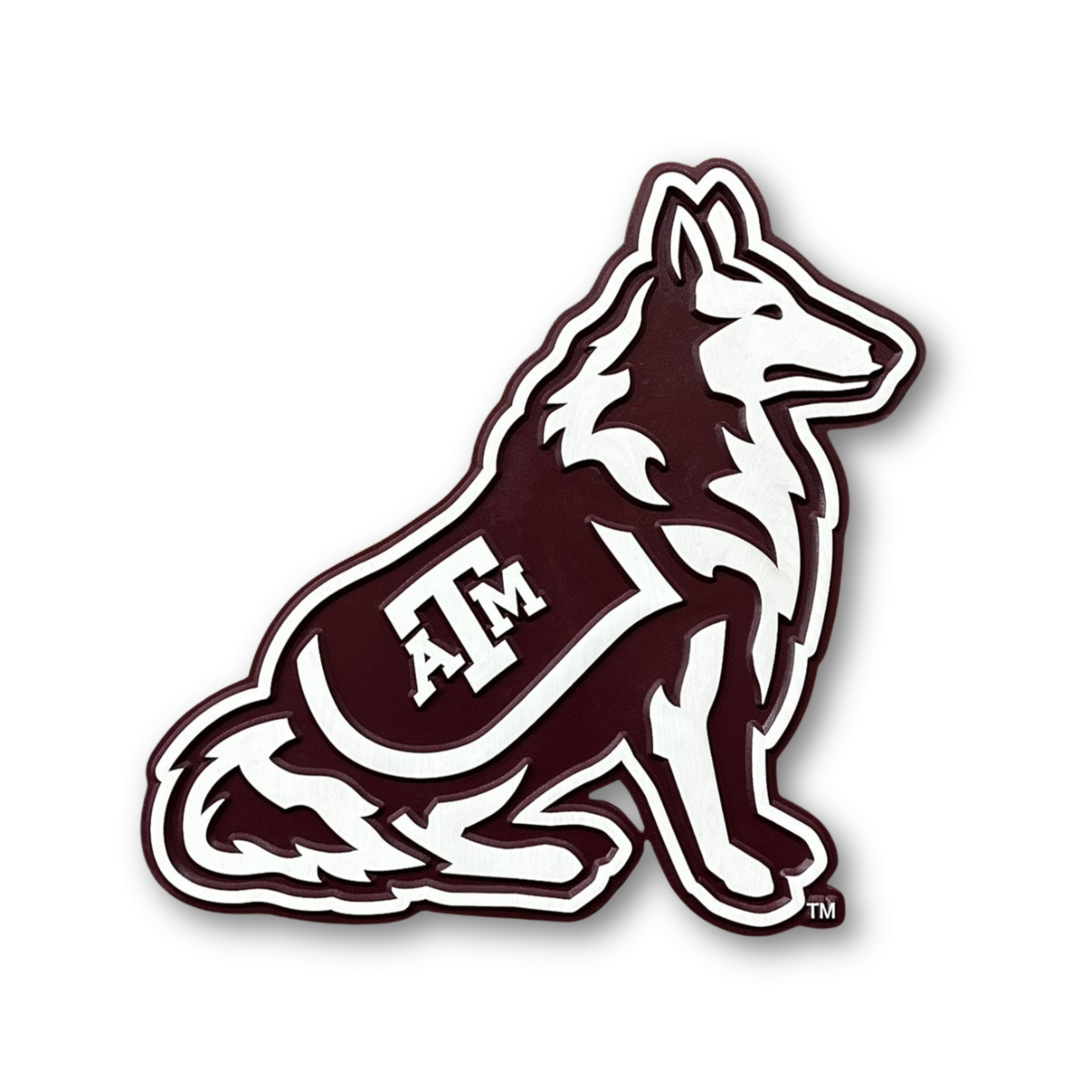 Texas A&M Reveille Mascot Wood Sign handcrafted wall art by Cornbread Custom Signs
