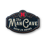 Nebraska Man Cave wood sign front view