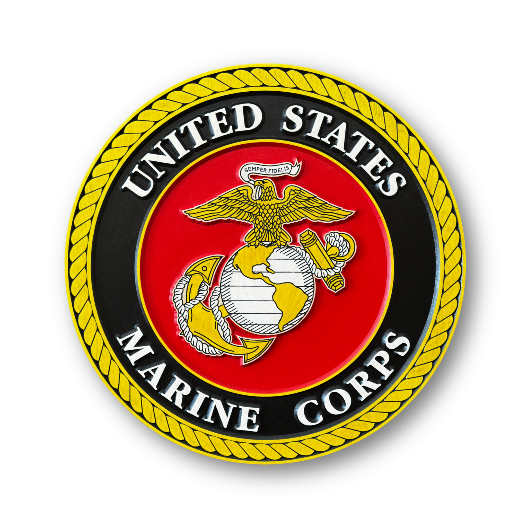United States Marine Corps emblem wood sign front view