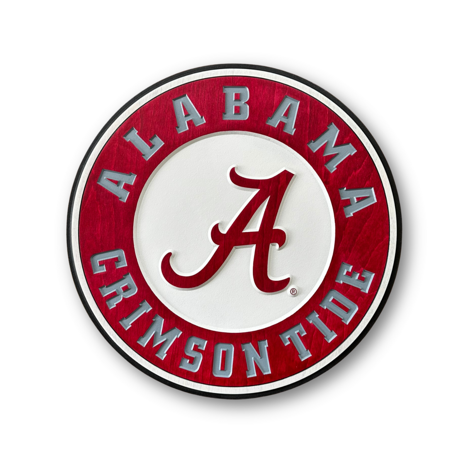 Alabama Crimson Tide wood sign on a white background