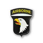 Officially licensed US Army 101st Airborne Division Screaming Eagles carved wood wall sign with Airborne tab