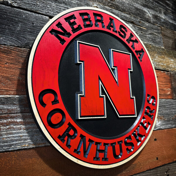 Nebraska Red and Black Round 24" x 24" - Image 2