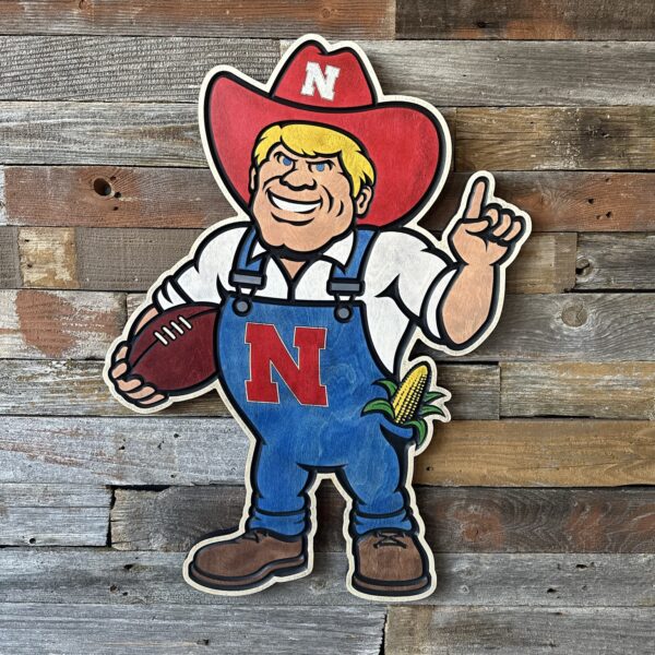 Herbie Husker with Football 30" x 20" - Image 3