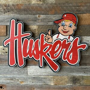 Lil Red Huskers sign wall art by Cornbread Custom Signs