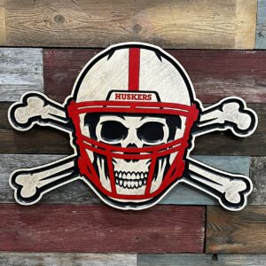 Official Nebraska Blackshirts sign with skull & bones logo