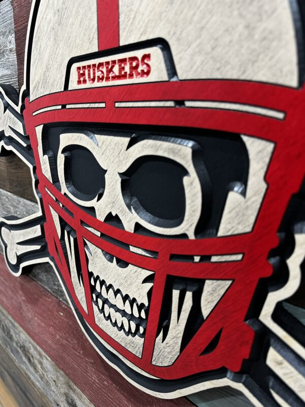 Nebraska Blackshirts Skull & Bones Sign 24" - Image 3