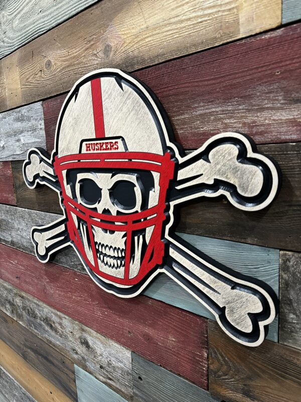 Nebraska Blackshirts Skull & Bones Sign 24" - Image 4