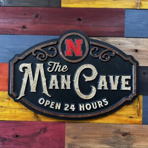 Official UNL Man Cave wall decor made in Nebraska