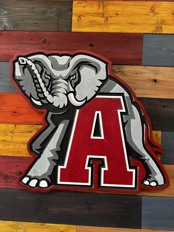 Alabama Crimson A Elephant Sign 24" - Image 4