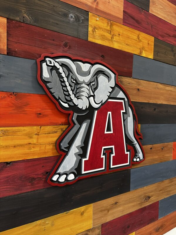 Alabama Crimson A Elephant Sign 24" - Image 3