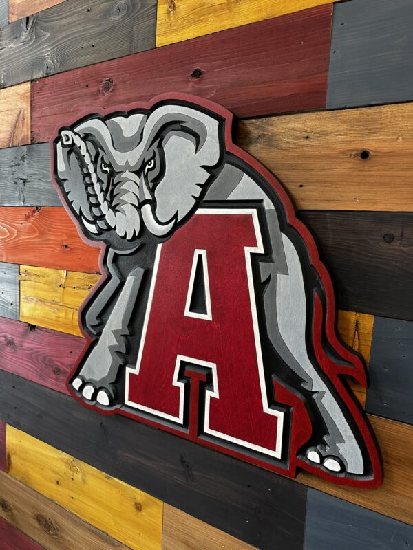 Alabama Crimson A Elephant Sign 24" - Image 2