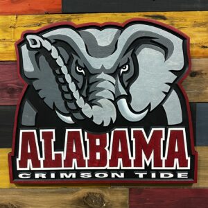 Alabama Crimson Tide elephant logo wood sign by Cornbread Custom Signs