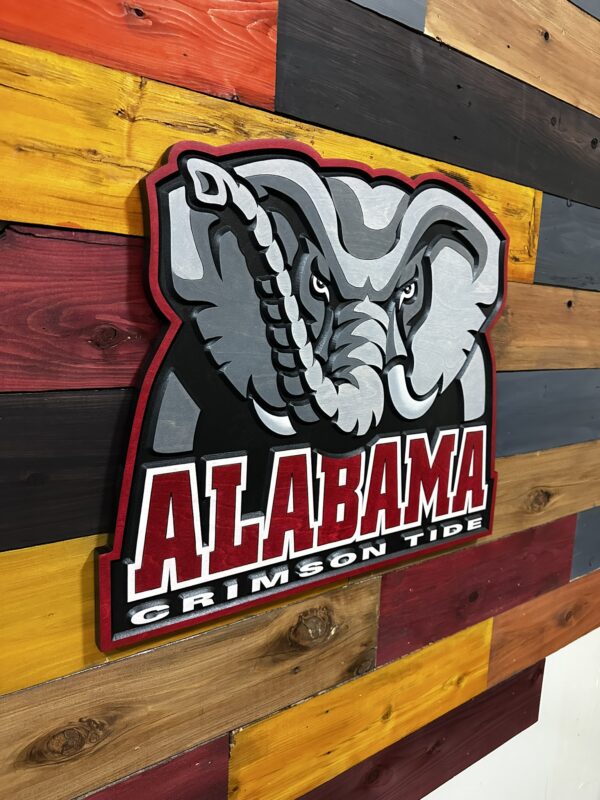 Alabama Crimson Tide Elephant Head Logo Sign 24" - Image 3
